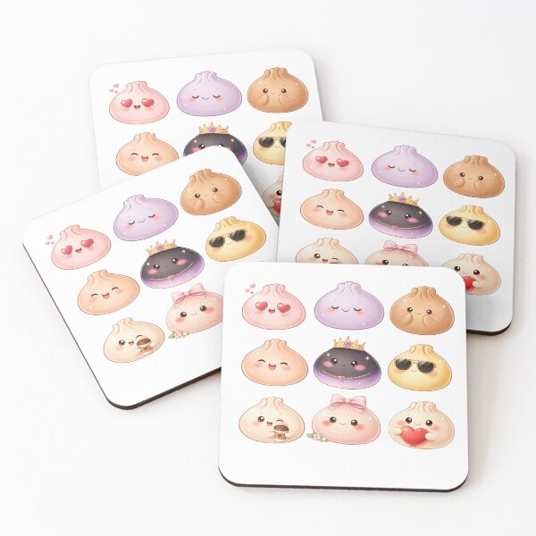 Item preview, 9 Cute Kawaii Dumplings – Adorable Food Character Collection designed and sold by EmeraldeaArt.