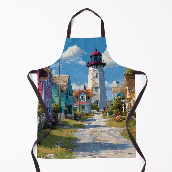 Item preview, Colorful Nantucket Street Lighthouse Village Path with Summer Cottages designed and sold by daila70.