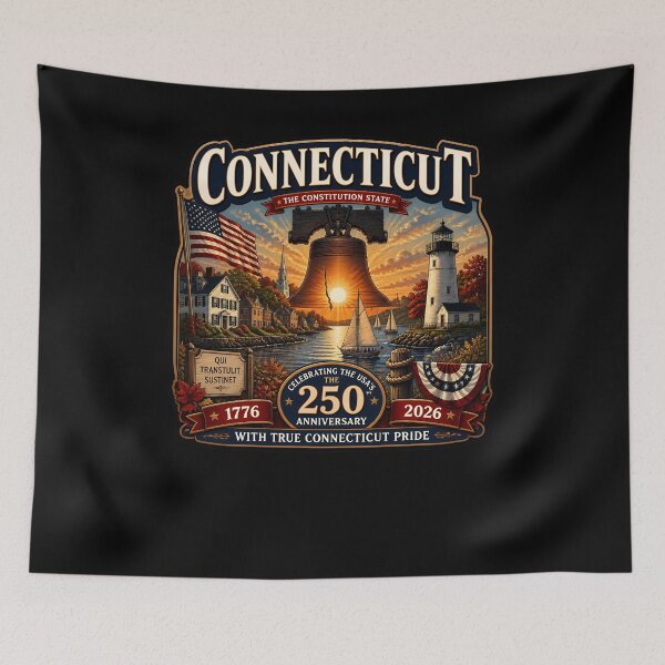 Item preview, Connecticut 250th Anniversary Constitution State designed and sold by No Limits T-Shirts.