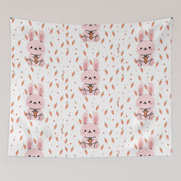 Item preview, Cute Kawaii Bunny with Carrots Pattern designed and sold by BileyStudios.