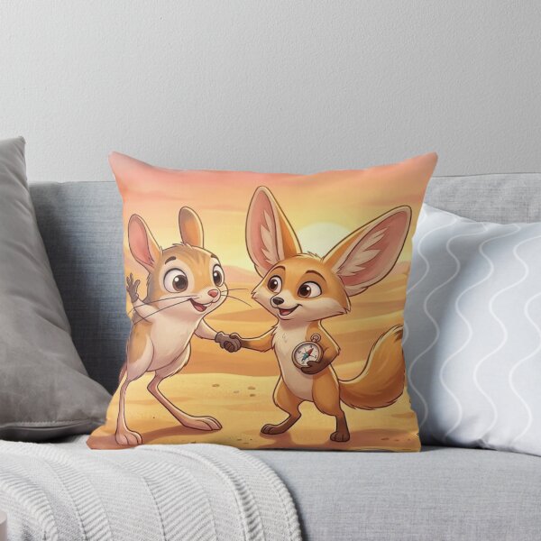 Item preview, Desert Adventure Pals: Jerboa and Fennec Fox Sunset Art Print designed and sold by AirCrayons27.