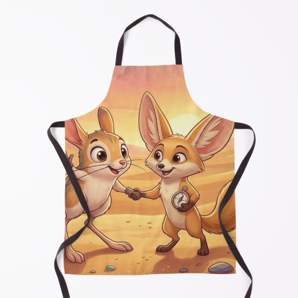 Item preview, Desert Adventure Pals: Jerboa and Fennec Fox Sunset Art Print designed and sold by AirCrayons27.