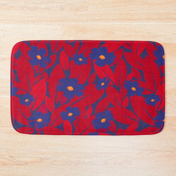 Item preview, Red-blue floral pattern designed and sold by Yaroslav Pronyuk.