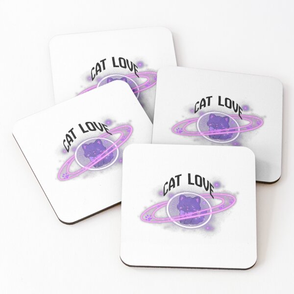 Item preview, Kawaii Space Cat Love (Neon Rings) designed and sold by BileyStudios.