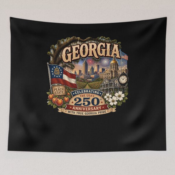 Item preview, Georgia Peach State USA 250th Anniversary Design designed and sold by No Limits T-Shirts.