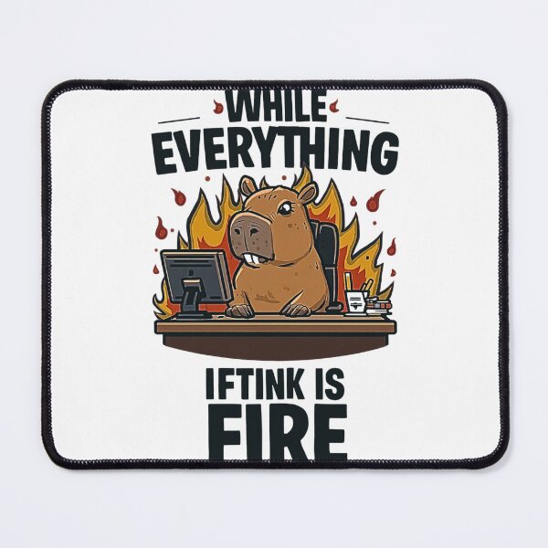Item preview, Calm Capybara in Chaos – This Is Fine Funny Office T-Shirt designed and sold by MerchWSzpilkach.