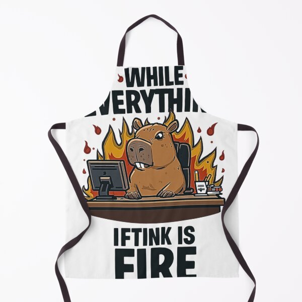 Item preview, Calm Capybara in Chaos – This Is Fine Funny Office T-Shirt designed and sold by MerchWSzpilkach.