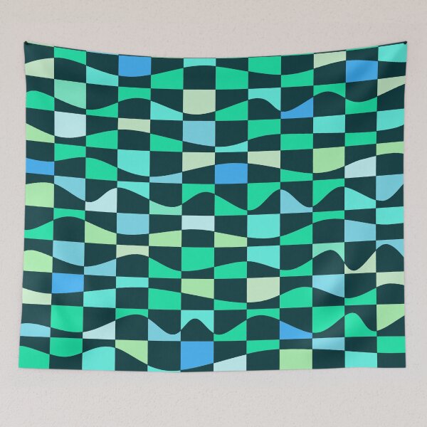 Item preview, Iconic Meditation Grid in Green and Aqua designed and sold by Deutschic.
