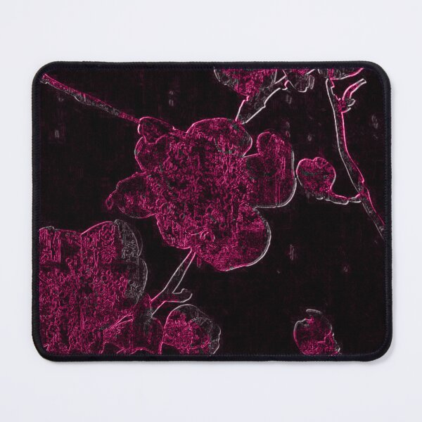 Item preview, Dark Crimson Cherry Blossom – Neon Botanical Art | Chromatic Collection designed and sold by BatNature.