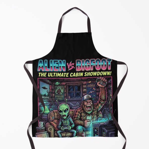 Item preview, Funny Alien Vs Bigfoot The Ultimate Video Game Showdown - Pizza, Panic And Power-Ups! designed and sold by legendaryskins.
