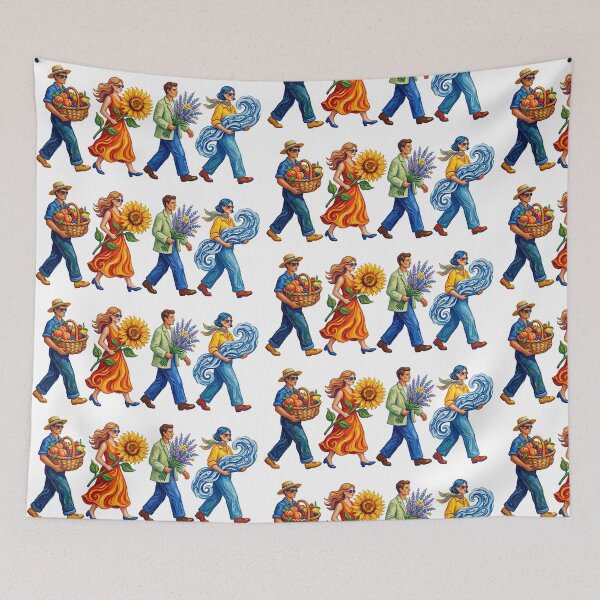 Item preview, Harvest Folk Procession Autumn Flowers designed and sold by TeeARTHY.