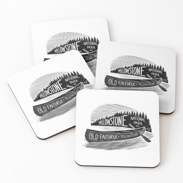 Item preview, Yellowstone National Park Canoe Label designed and sold by John Morris Illustration.
