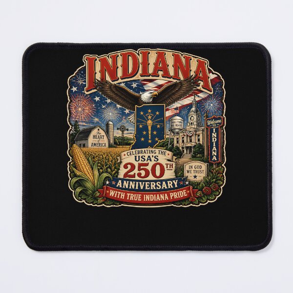 Item preview, Indiana 250th Anniversary Patriotic Eagle State Pride designed and sold by No Limits T-Shirts.