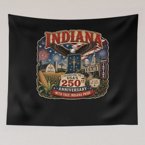 Item preview, Indiana 250th Anniversary Patriotic Eagle State Pride designed and sold by No Limits T-Shirts.