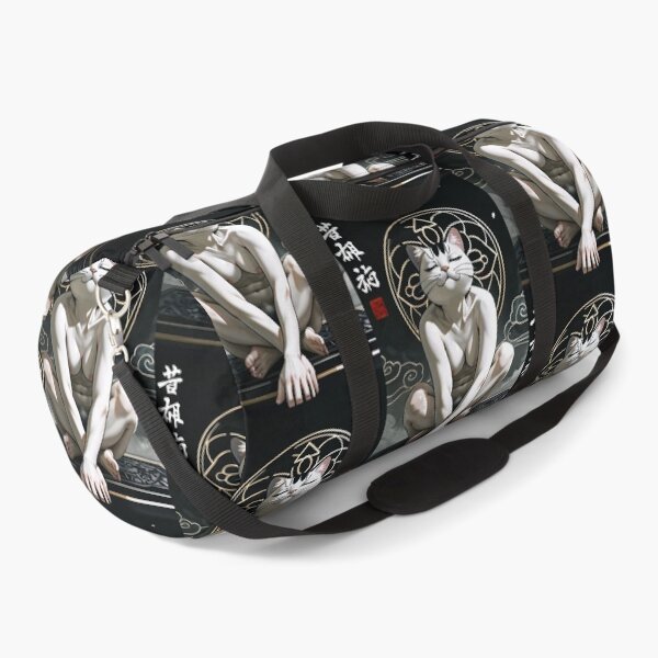 Item preview, Character - Zen Monk Cat White Gold Halo Black BG designed and sold by DoodyPets.