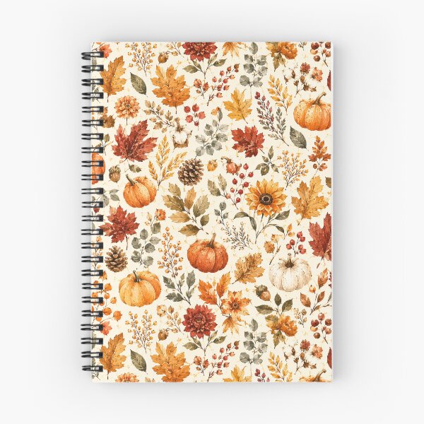 Item preview, Vintage Autumn Pattern Scrapbook Gift for Mom or Her | Rustic Pumpkin Print Stationery Gift for teacher or students | Botanical Thanksgiving Pattern Gift for Coworkers or Friends designed and sold by VivaFy.