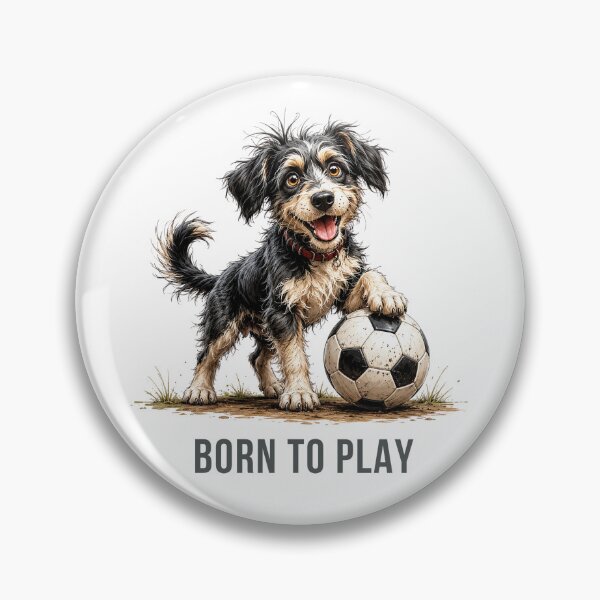 Item preview, Born to Play – Soccer Scruffy Dog Illustration designed and sold by PAPIRO SIGLO XXI.