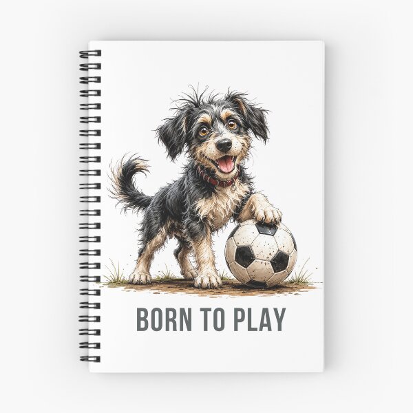 Item preview, Born to Play – Soccer Scruffy Dog Illustration designed and sold by PAPIRO SIGLO XXI.