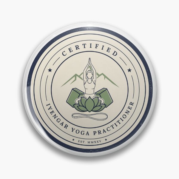 Item preview, Certified Iyengar Yoga Practitioner Badge – Alignment & Yoga Props Vintage Emblem designed and sold by ArcticFoxStudio.