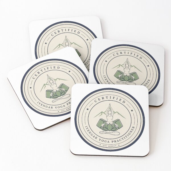 Item preview, Certified Iyengar Yoga Practitioner Badge – Alignment & Yoga Props Vintage Emblem designed and sold by ArcticFoxStudio.