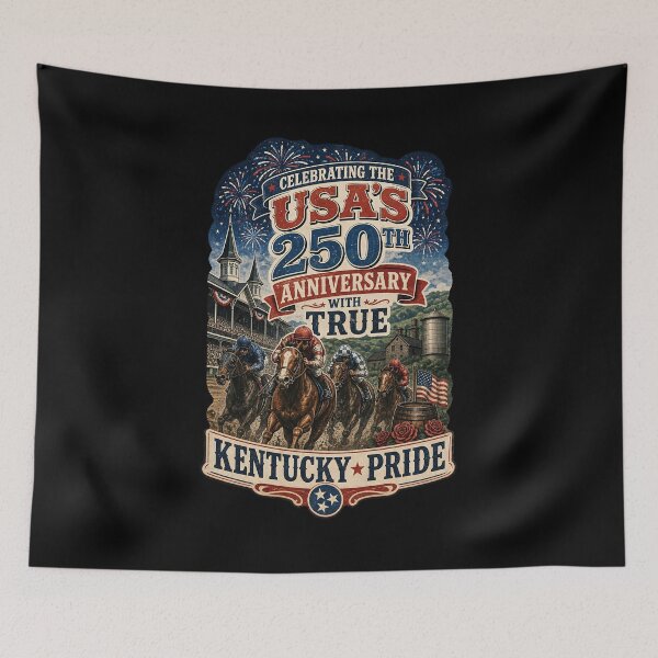 Item preview, USA 250th Anniversary Kentucky Horse Racing Pride designed and sold by No Limits T-Shirts.