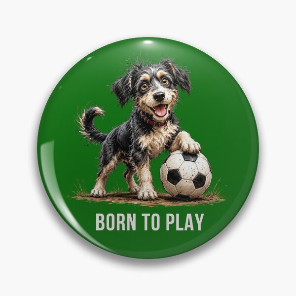 Item preview, Born to Play – Soccer Scruffy Dog Illustration designed and sold by PAPIRO SIGLO XXI.
