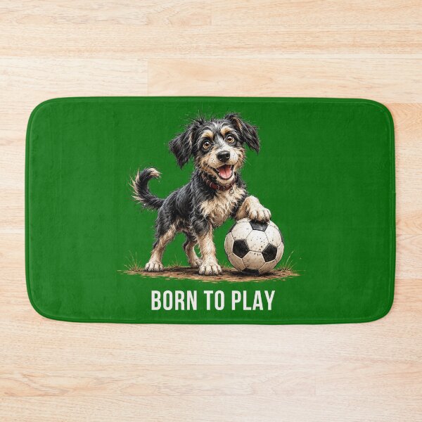 Item preview, Born to Play – Soccer Scruffy Dog Illustration designed and sold by PAPIRO SIGLO XXI.