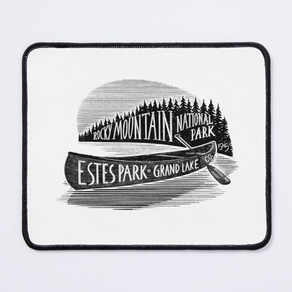 Item preview, Rocky Mountain National Park Canoe Label designed and sold by John Morris Illustration.