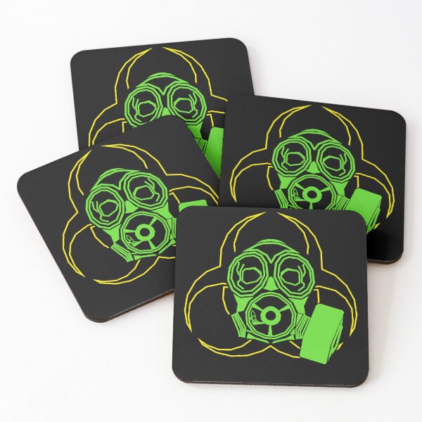 Item preview, Biohazard Skull Gas Mask – Toxic Green & Hazard Yellow designed and sold by Neon_Ronin.