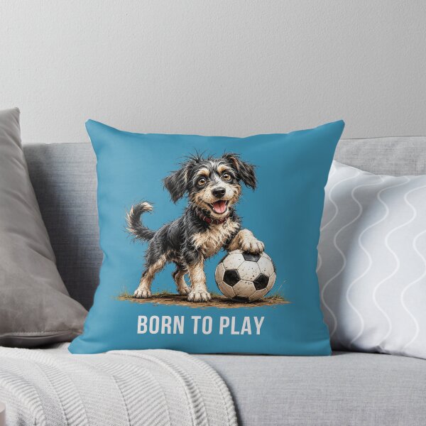 Item preview, Born to Play – Soccer Scruffy Dog Illustration designed and sold by PAPIRO SIGLO XXI.