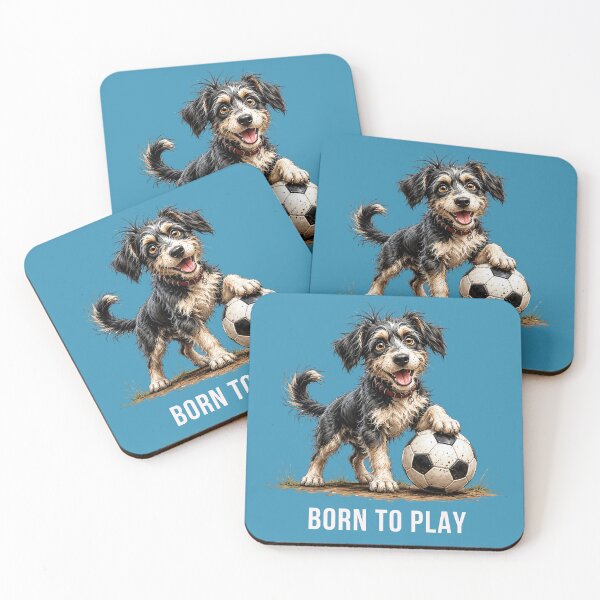 Item preview, Born to Play – Soccer Scruffy Dog Illustration designed and sold by PAPIRO SIGLO XXI.