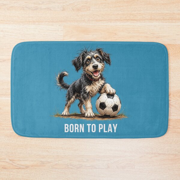 Item preview, Born to Play – Soccer Scruffy Dog Illustration designed and sold by PAPIRO SIGLO XXI.