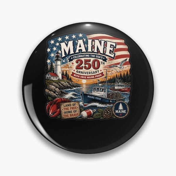 Item preview, Maine 250th USA Anniversary Lighthouse Lobster Boat designed and sold by No Limits T-Shirts.