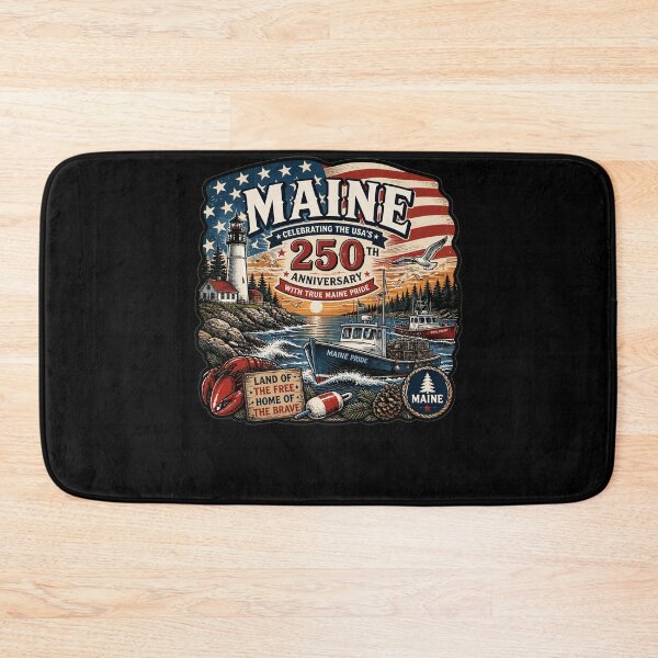 Item preview, Maine 250th USA Anniversary Lighthouse Lobster Boat designed and sold by No Limits T-Shirts.