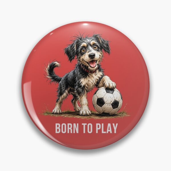 Item preview, Born to Play – Soccer Scruffy Dog Illustration designed and sold by PAPIRO SIGLO XXI.