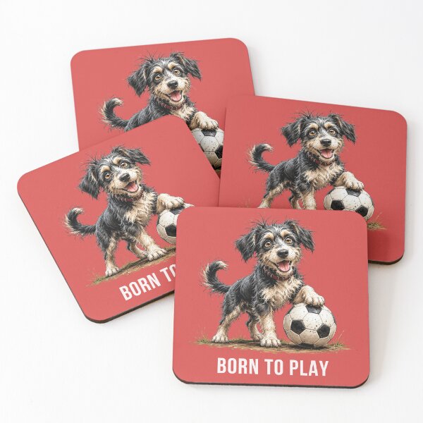 Item preview, Born to Play – Soccer Scruffy Dog Illustration designed and sold by PAPIRO SIGLO XXI.