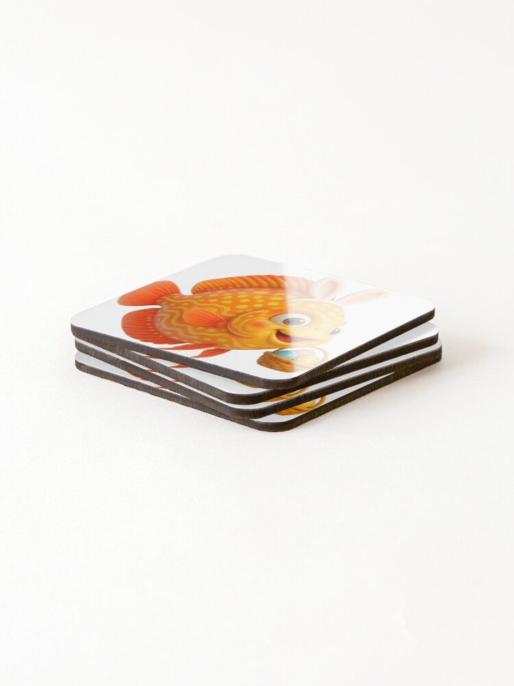 Thumbnail 4 of 5, Coasters (Set of 4), Easter Discus Fish designed and sold by Sillytoe.