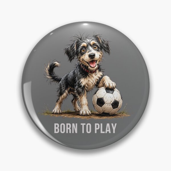 Item preview, Born to Play – Soccer Scruffy Dog Illustration designed and sold by PAPIRO SIGLO XXI.