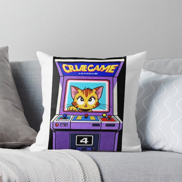 Item preview, Retro Gaming - Cat Arcade Cabinet Blue Marquee designed and sold by DoodyPets.