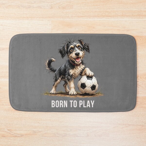 Item preview, Born to Play – Soccer Scruffy Dog Illustration designed and sold by PAPIRO SIGLO XXI.