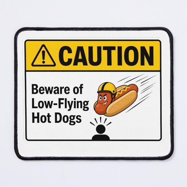 Item preview, Beware of Low-Flying Hot Dogs designed and sold by aistrokeofart.