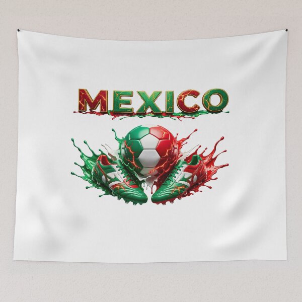 Item preview, Mexico Soccer Ball and Cleats | Mexican Football Fan Design | Green White Red Sports Graphic designed and sold by ArtSpark Studio.