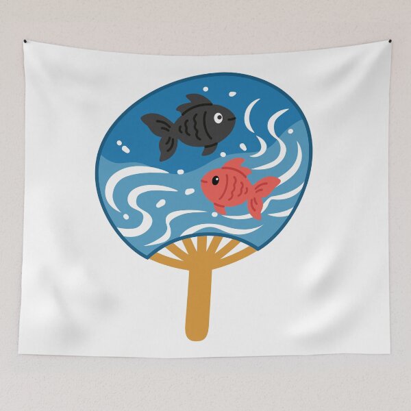 Item preview, Japanese Round Fan Goldfish Pattern designed and sold by Anne97s.
