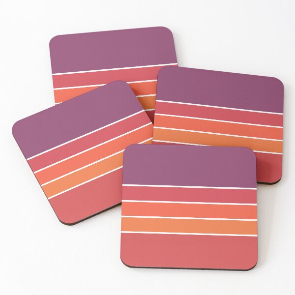 Item preview, 70s Florida Sunset Vintage Retro Stripes in Purple, Coral and Orange designed and sold by Deutschic.