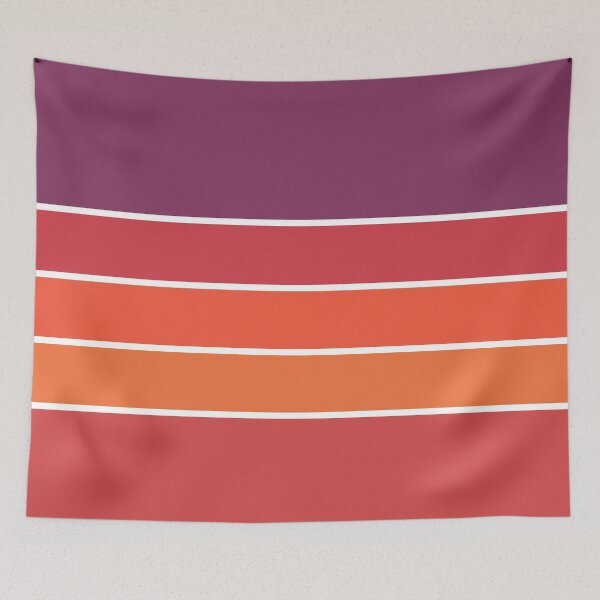 Item preview, 70s Florida Sunset Vintage Retro Stripes in Purple, Coral and Orange designed and sold by Deutschic.