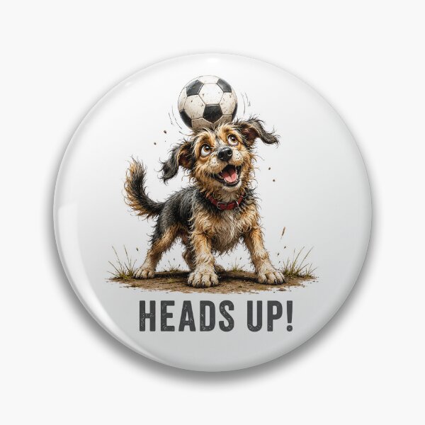Item preview, Heads Up – Soccer Scruffy Dog Illustration designed and sold by PAPIRO SIGLO XXI.