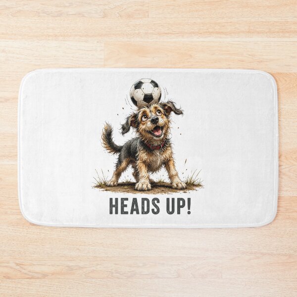 Item preview, Heads Up – Soccer Scruffy Dog Illustration designed and sold by PAPIRO SIGLO XXI.