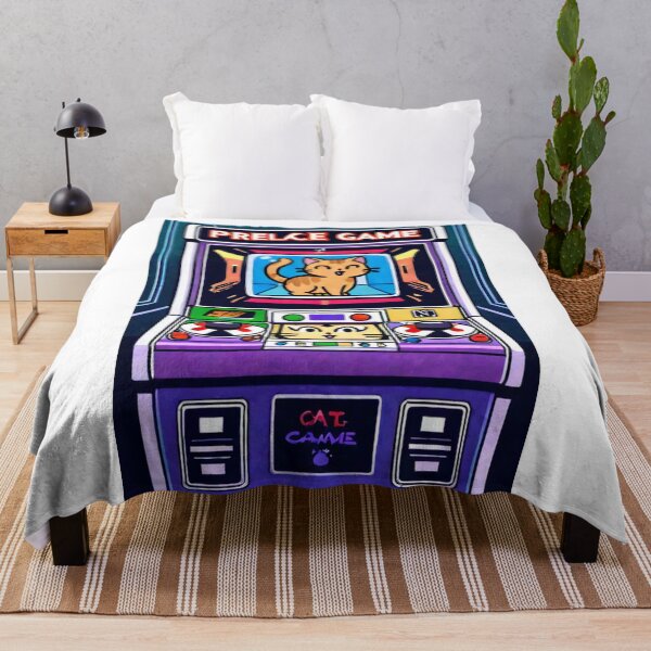 Item preview, Retro Gaming - Cat Arcade Cabinet Purple Neon designed and sold by DoodyPets.