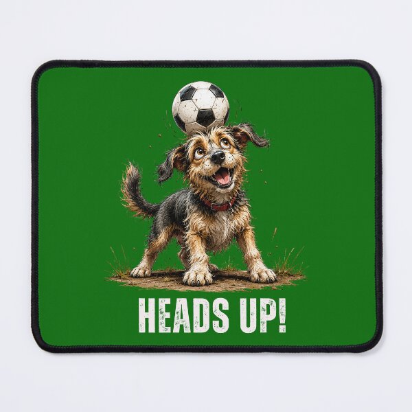 Item preview, Heads Up – Football Scruffy Dog Illustration designed and sold by PAPIRO SIGLO XXI.