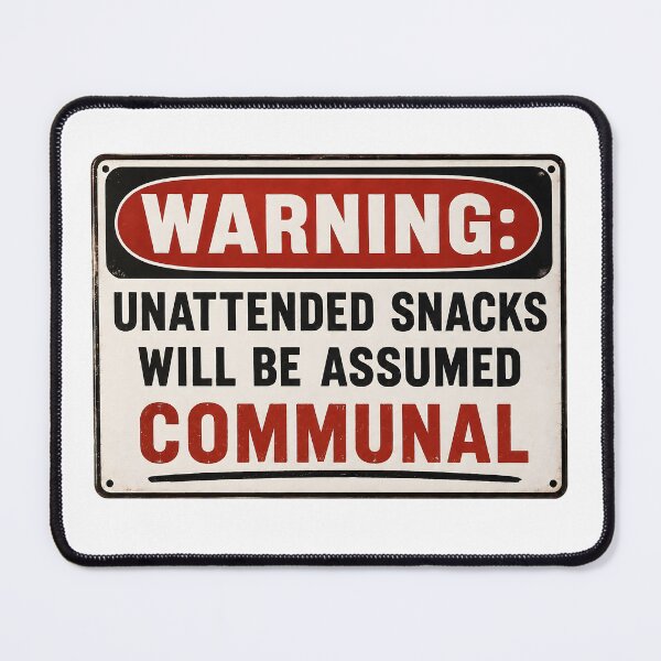 Item preview, Unattended Snacks Communal Warning Sign designed and sold by aistrokeofart.